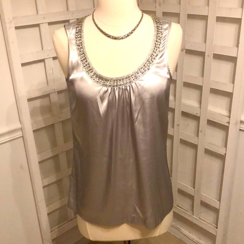 Chico’s Jeweled silver tank top